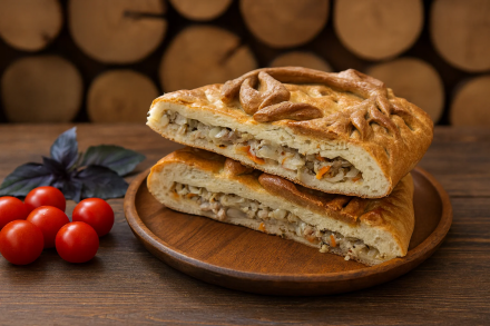 Пирог с капустой и грибами